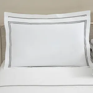 Frette | Hotel Classic Standard Sham - White&Grey