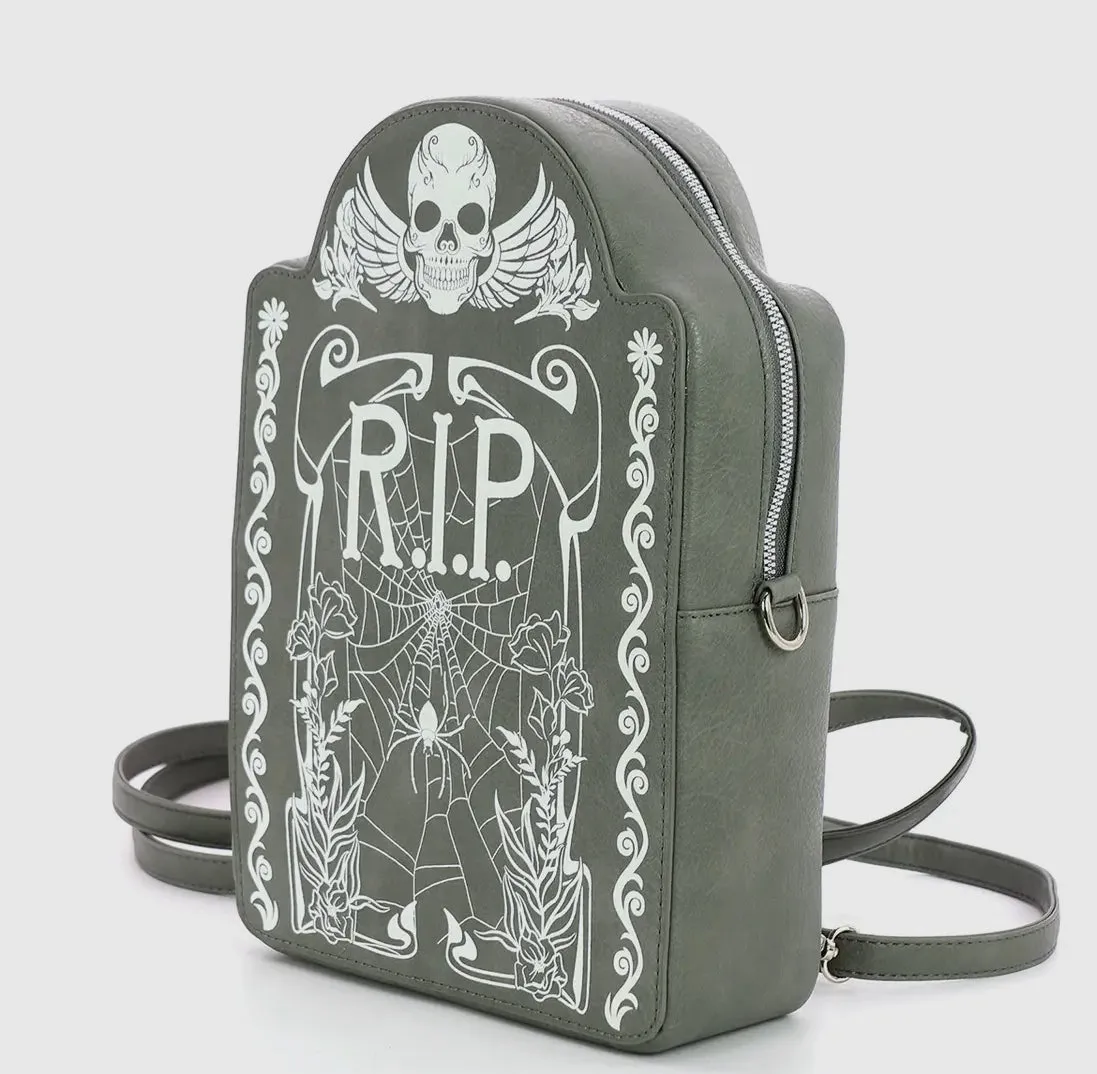 Glow-in-the-Dark Gravestone Purse / Bag / Backpack