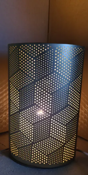 GOLD CUBE PATTERN LAMP CERAMIC