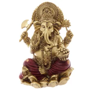 GOLD/ RED GANESH FIGURINE