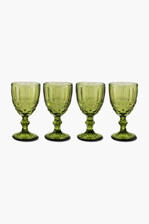 Green Stem Glasses Set of 4