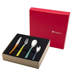 Guy Degrenne | Quartz Multicolor 24 Pieces Flatware Set Service for 6