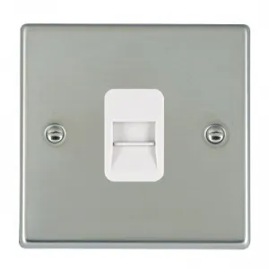 Hamilton 73TCMW 1 Gang Telephone Master Socket - Bright Steel & White