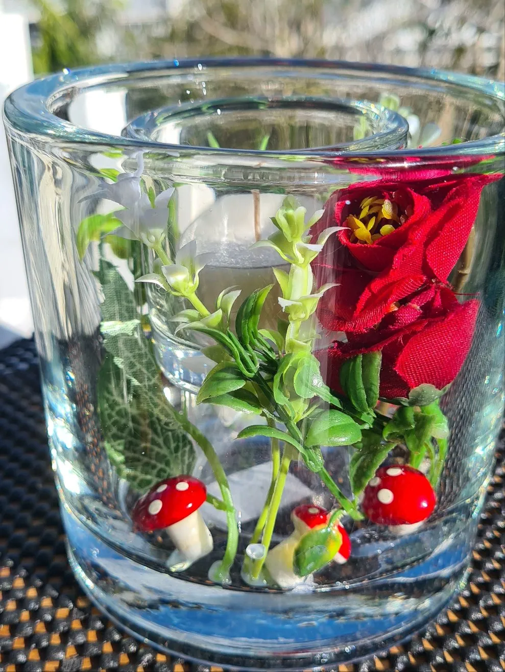 HANDMADE FLORAL CANDLE HOLDER