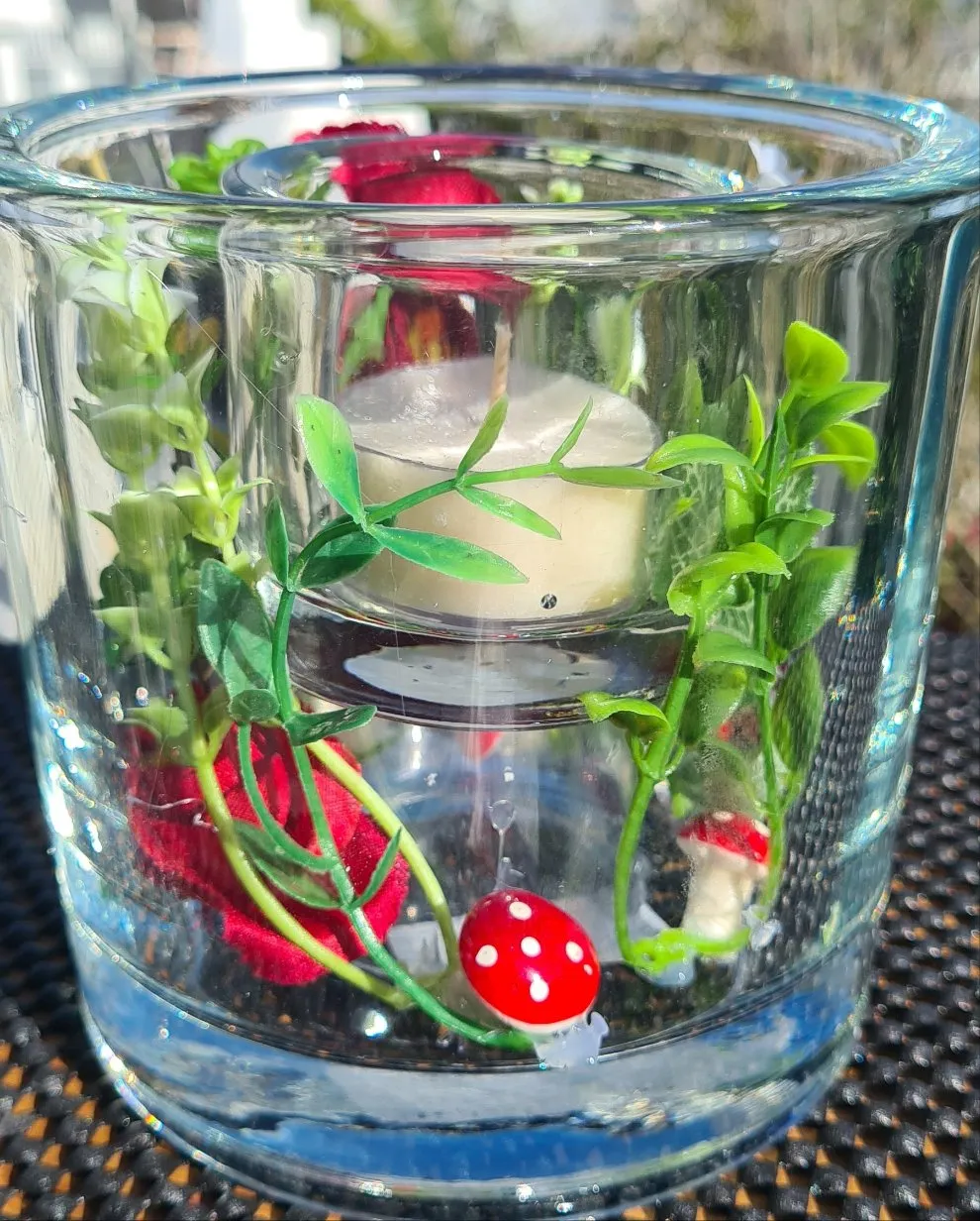 HANDMADE FLORAL CANDLE HOLDER