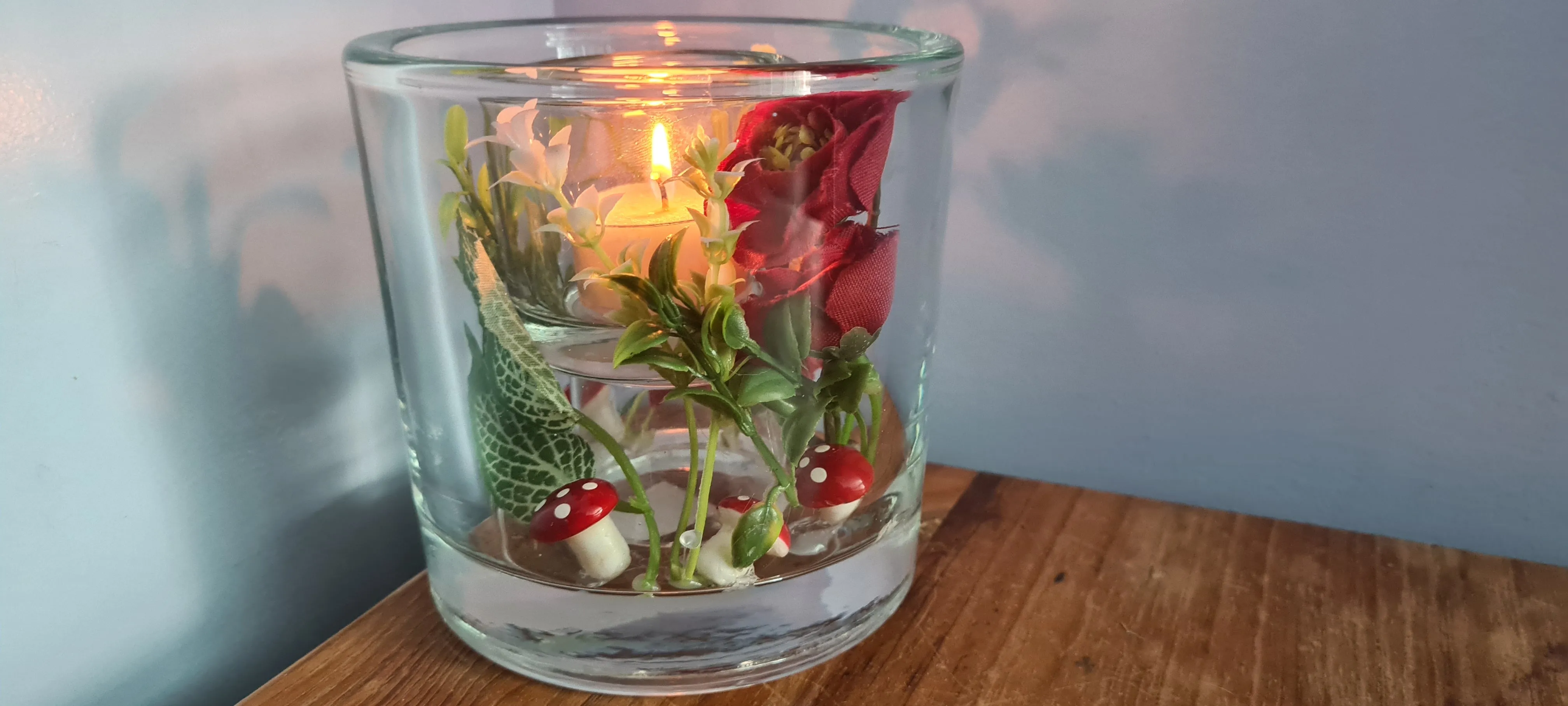 HANDMADE FLORAL CANDLE HOLDER