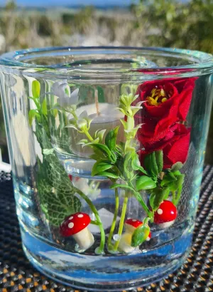 HANDMADE FLORAL CANDLE HOLDER