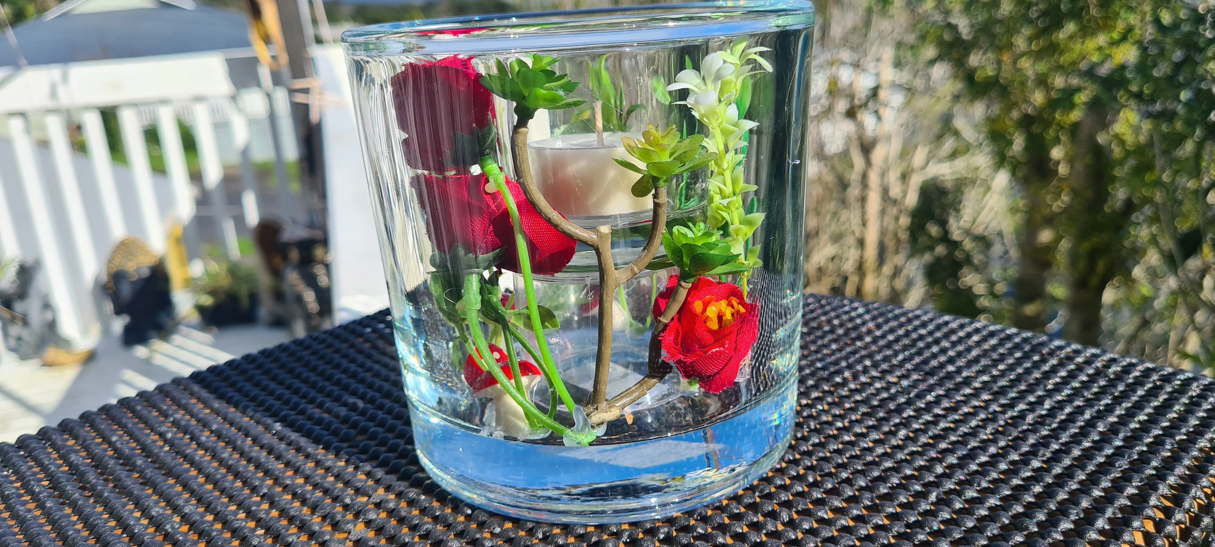 HANDMADE FLORAL CANDLE HOLDER