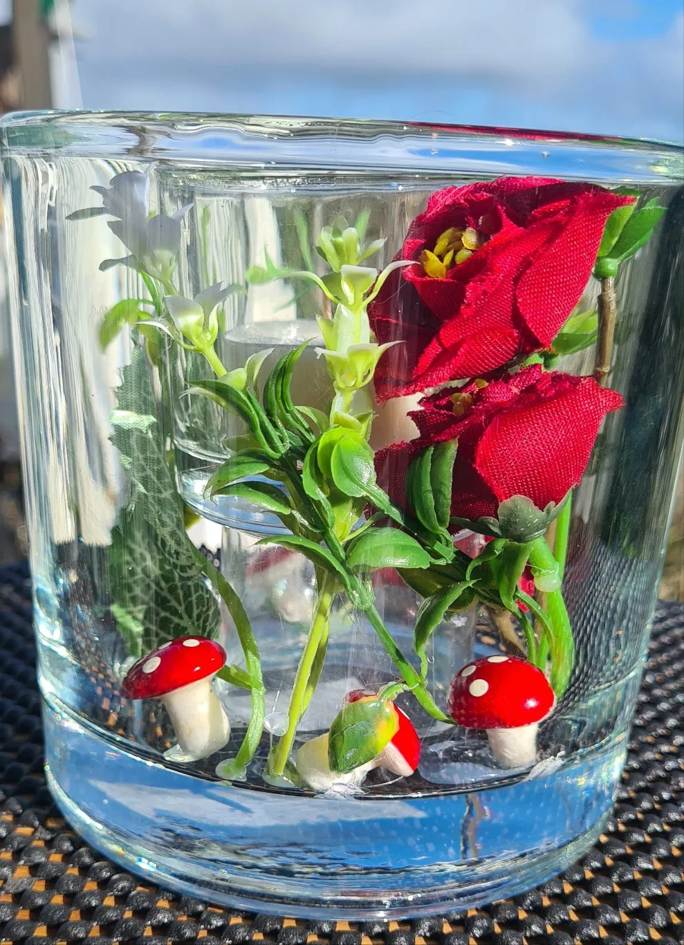 HANDMADE FLORAL CANDLE HOLDER