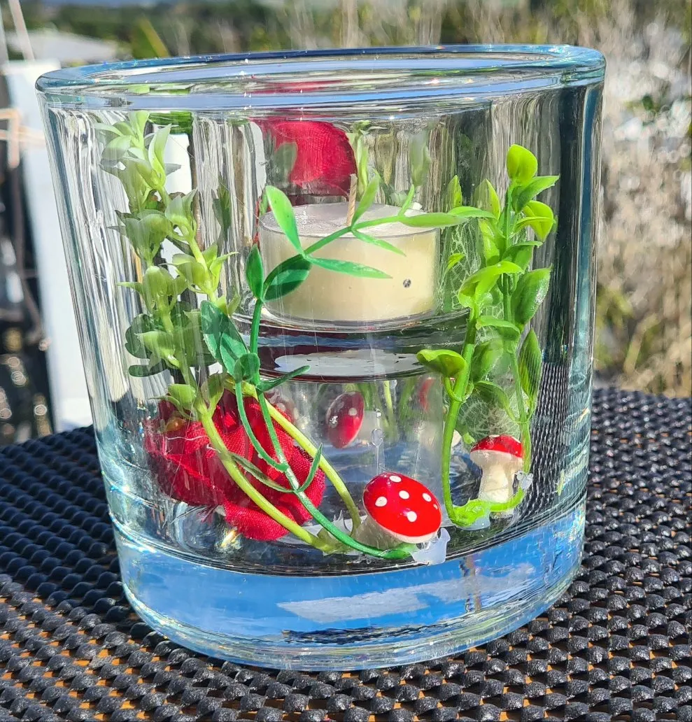 HANDMADE FLORAL CANDLE HOLDER