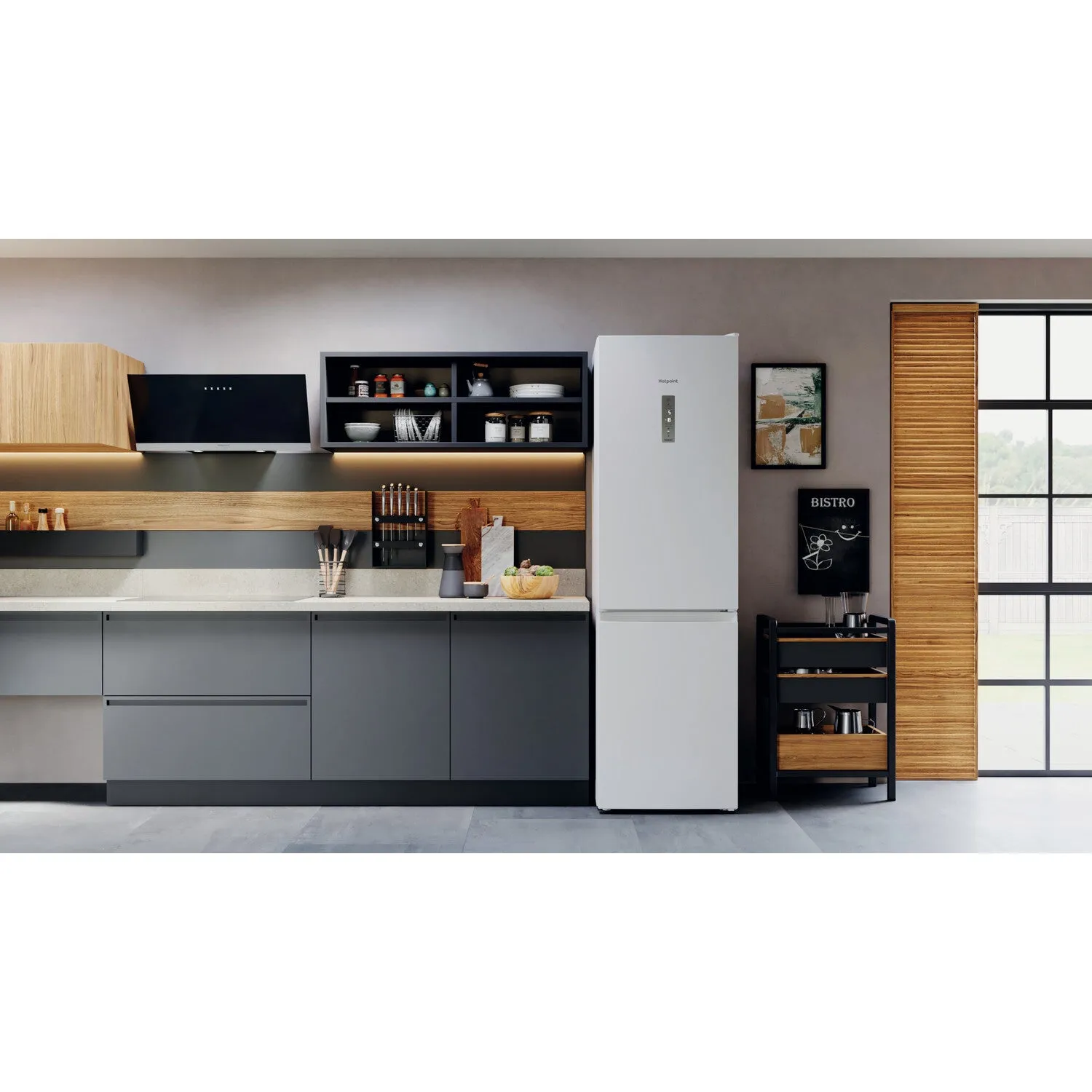 Hotpoint H7X 93T W Freestanding 367L Fridge Freezer - White, D Rated