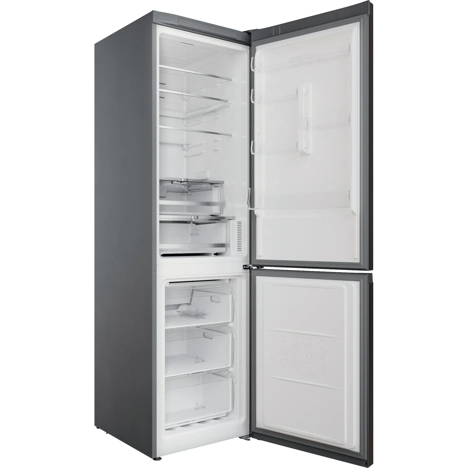 Hotpoint H9X 94T SX Freestanding 367L Fridge Freezer - Graphite, C Rated