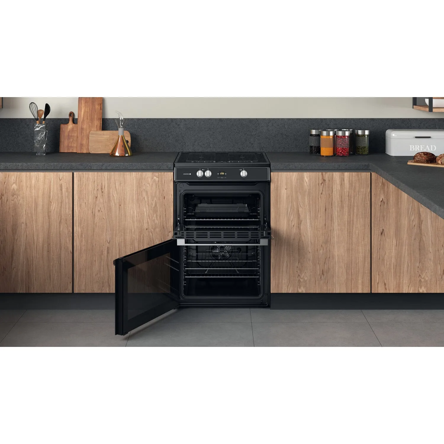 Hotpoint HDT67I9HM2C/UK Freestanding Electric Cooker - Induction Hob, Black
