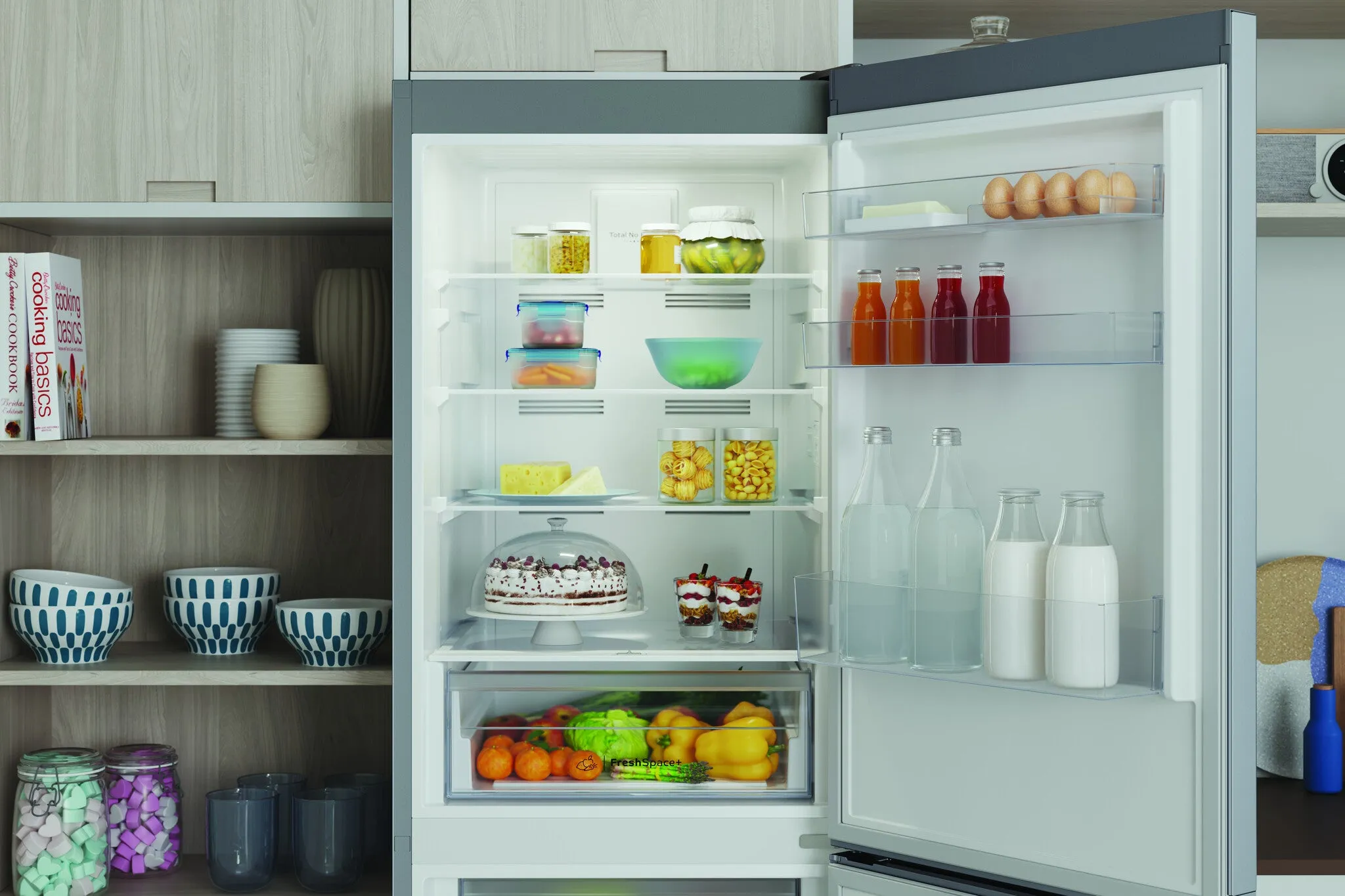 Indesit IBTNF 60182 S UK Freestanding 322L Fridge Freezer - Silver, A Rated