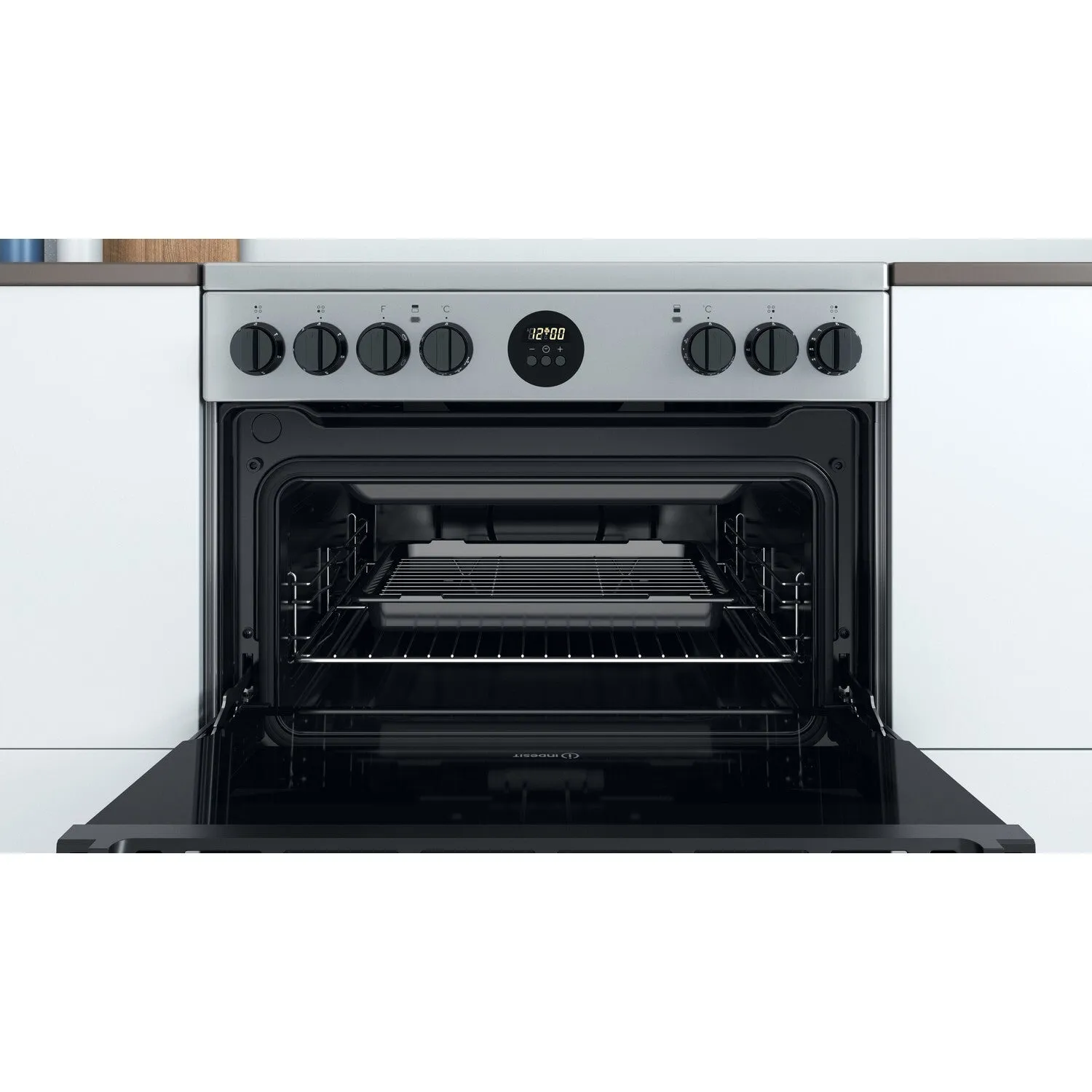 Indesit ID67V9HCX/UK Freestanding Electric Ceramic Cooker - Silver