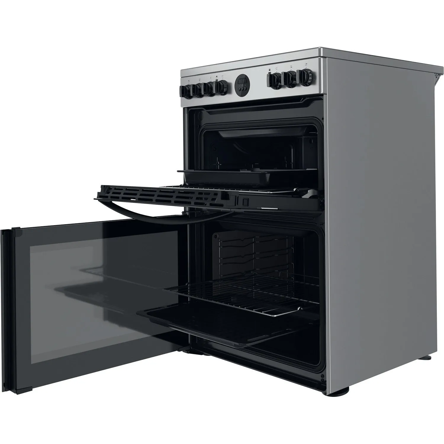 Indesit ID67V9HCX/UK Freestanding Electric Ceramic Cooker - Silver