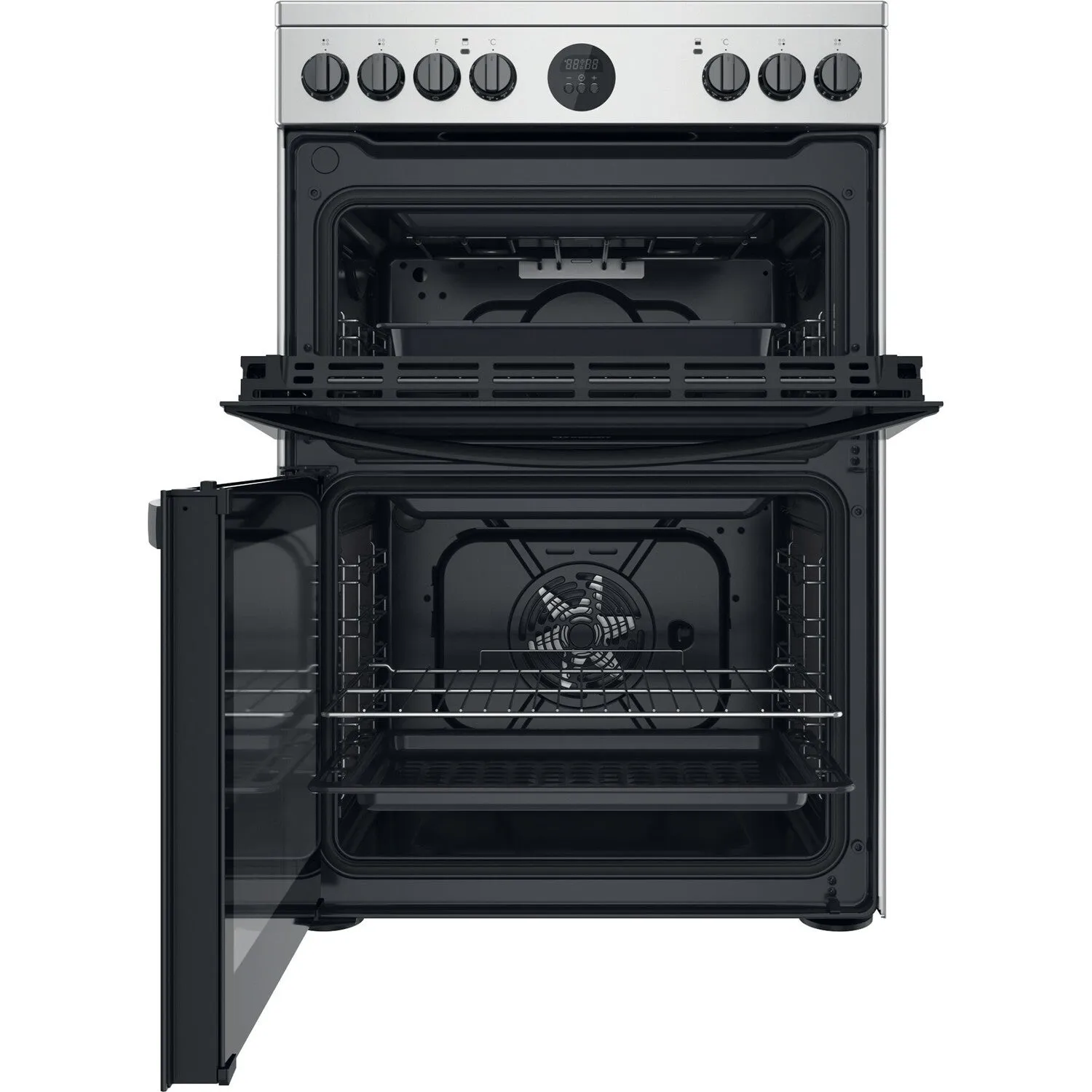 Indesit ID67V9HCX/UK Freestanding Electric Ceramic Cooker - Silver