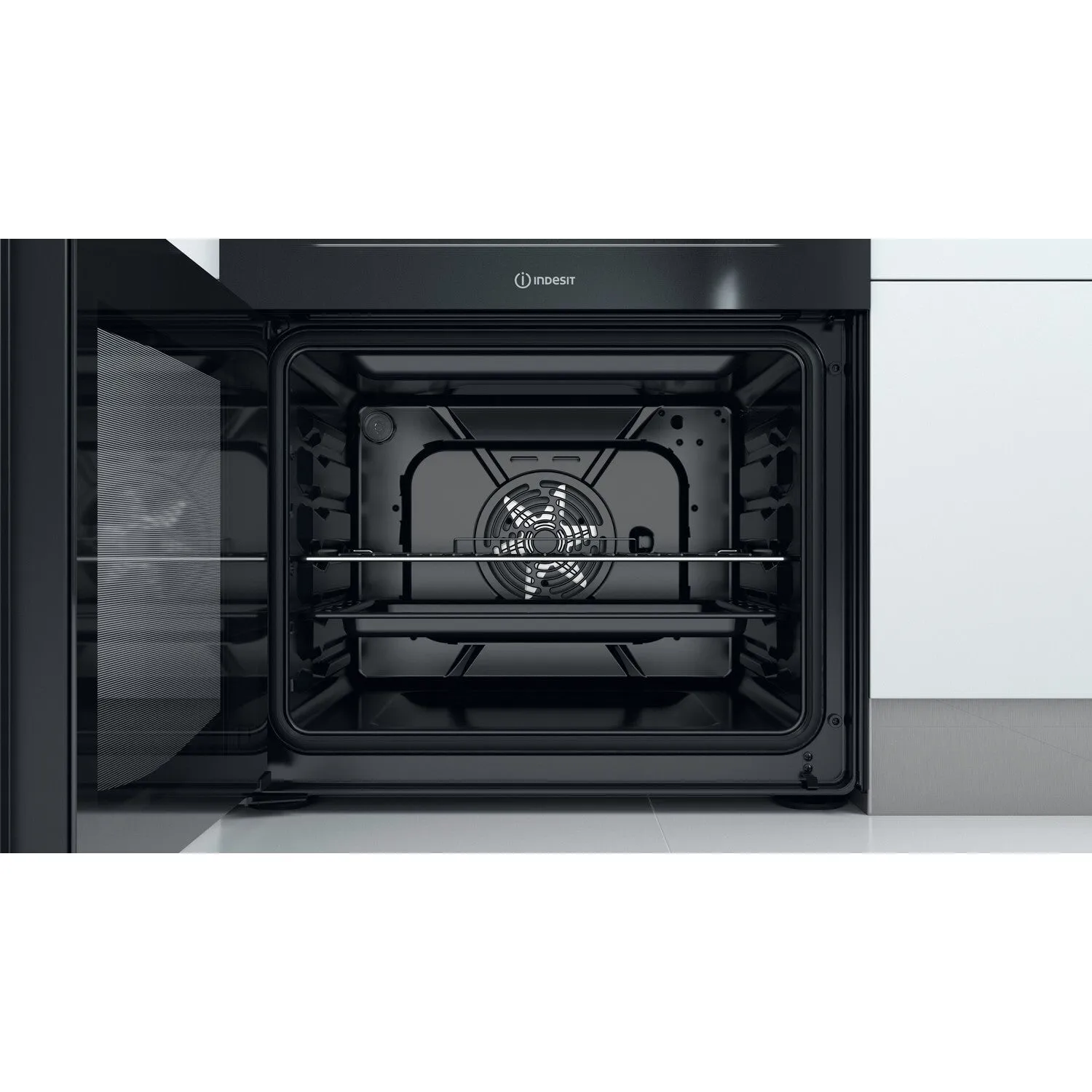 Indesit ID67V9KMB/UK Freestanding Electric Ceramic Cooker - Black