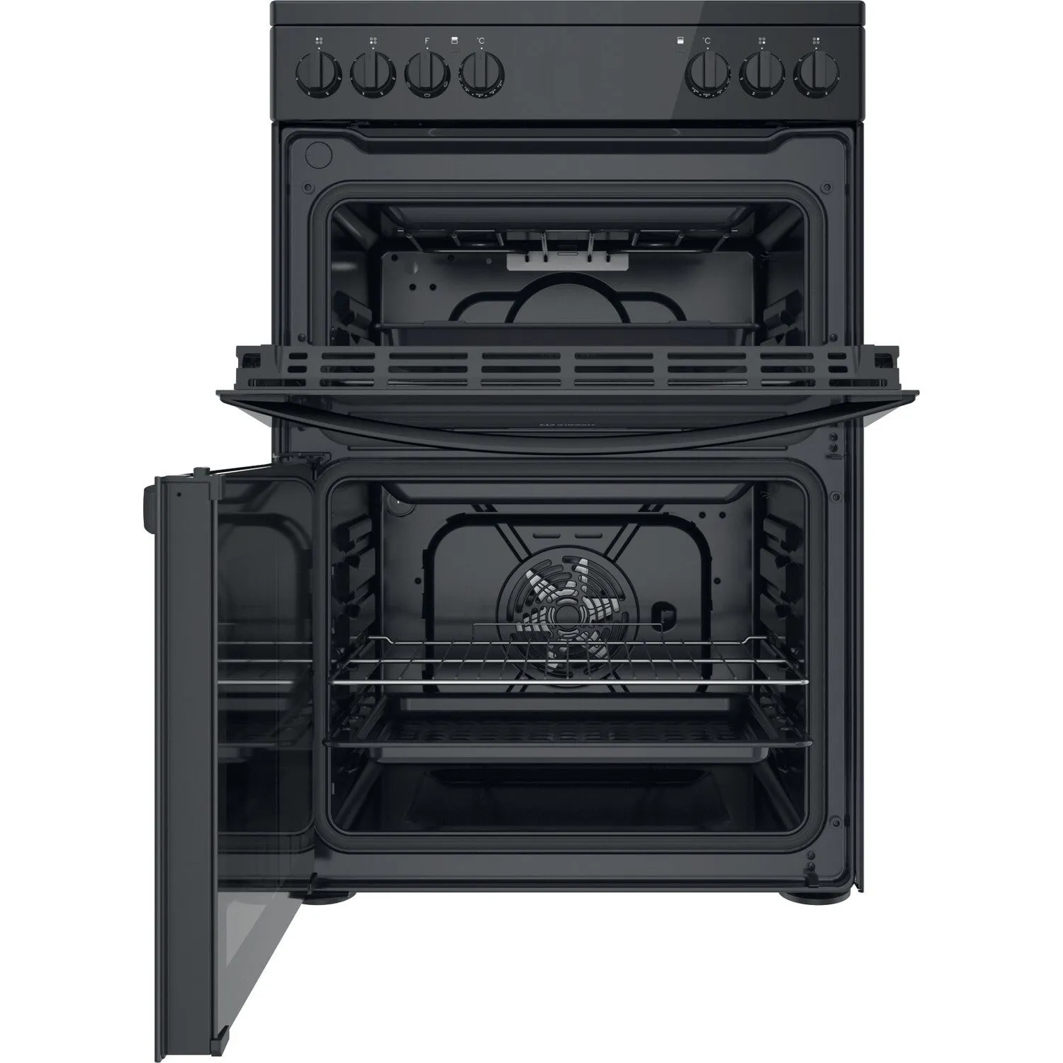 Indesit ID67V9KMB/UK Freestanding Electric Ceramic Cooker - Black