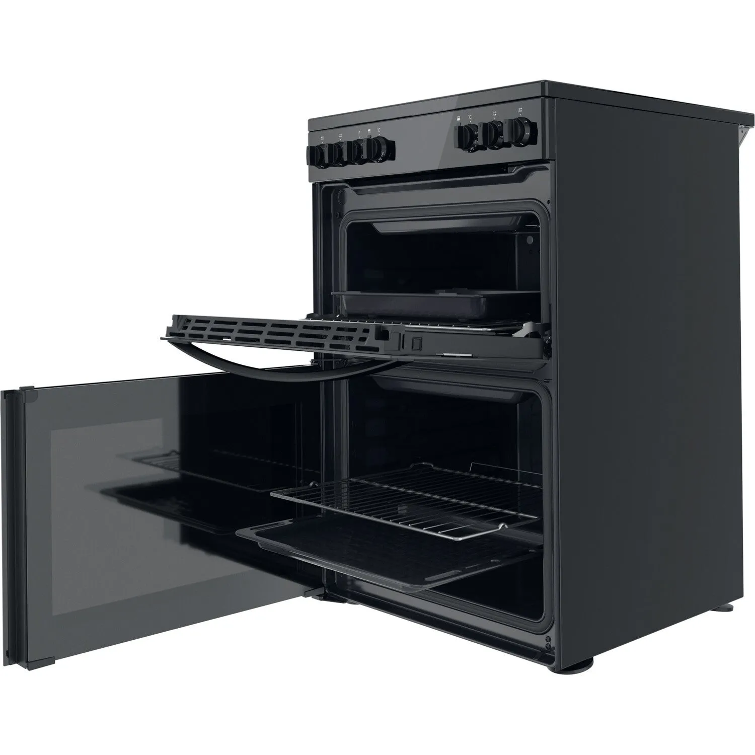 Indesit ID67V9KMB/UK Freestanding Electric Ceramic Cooker - Black