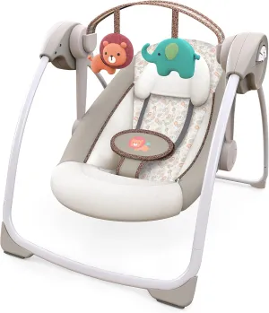 Ingenuity Soothe N Delight Portable Swing, Cozy Kingdom