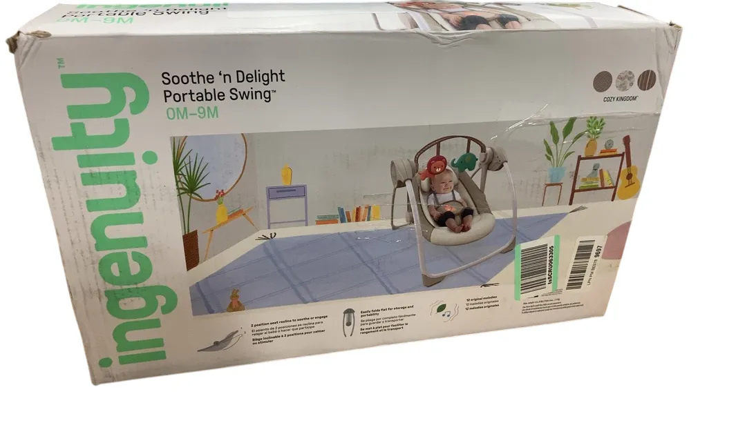 Ingenuity Soothe N Delight Portable Swing, Cozy Kingdom
