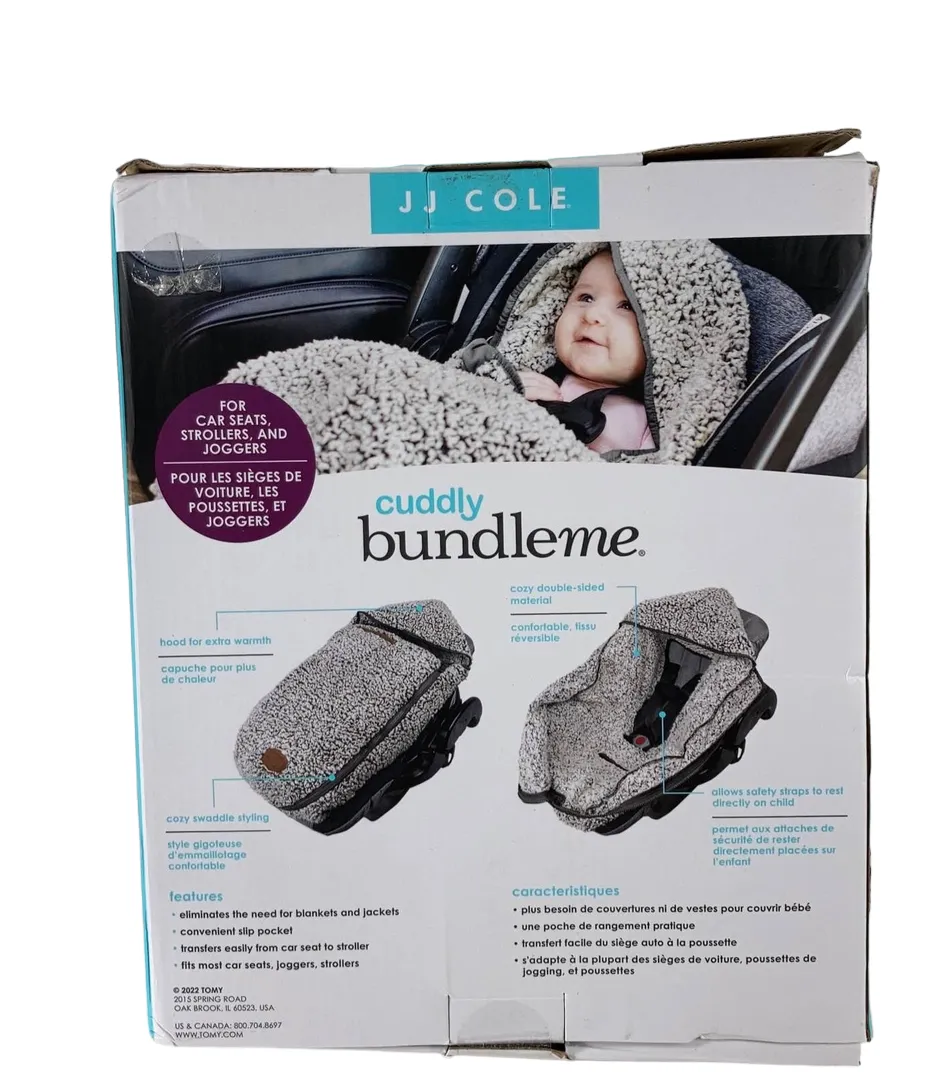 JJ Cole Cuddly BundleMe Car Seat Cover, Infant, Cuddly Grey