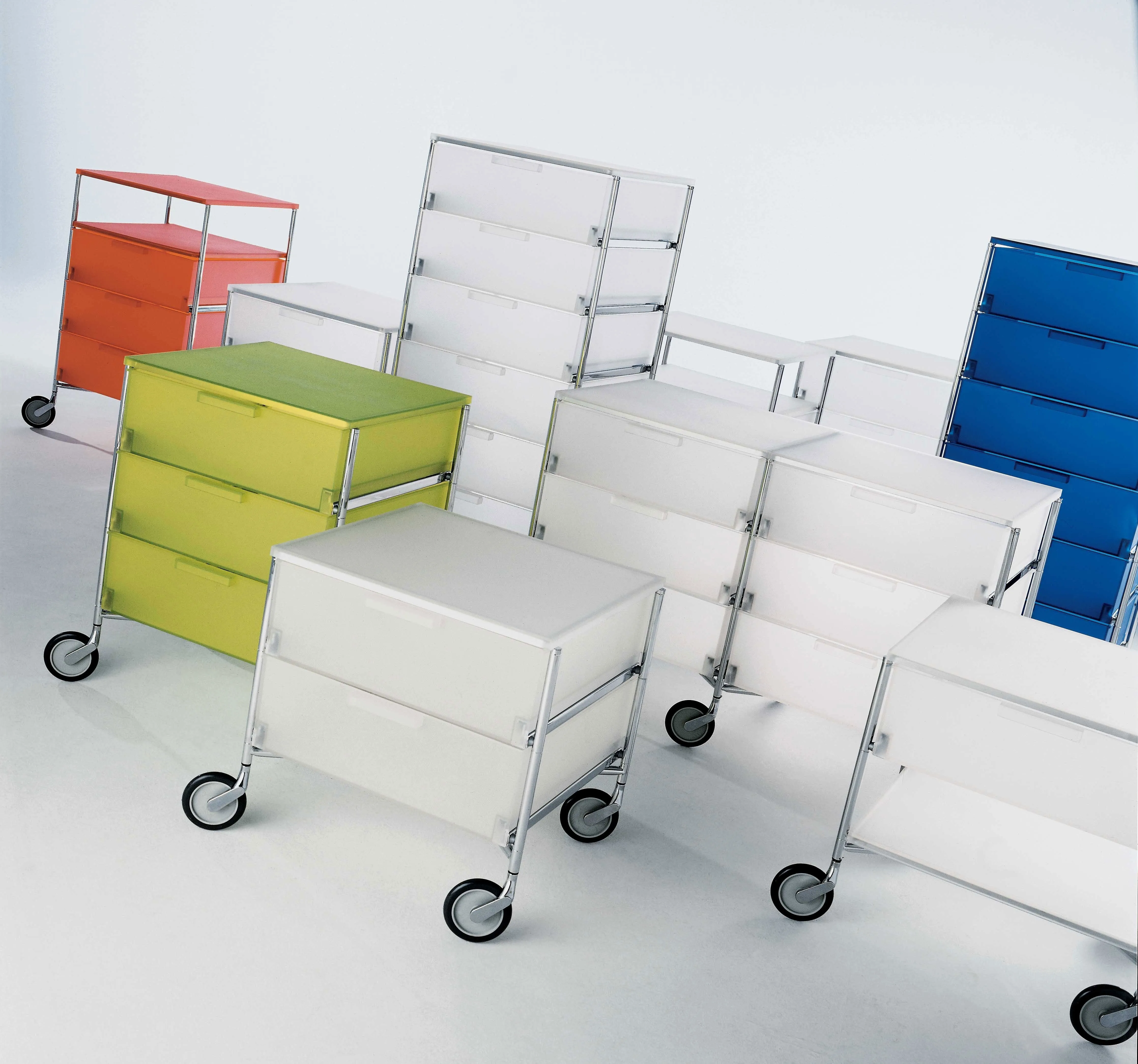 Kartell Mobil 2 Drawer With Wheels, Ice