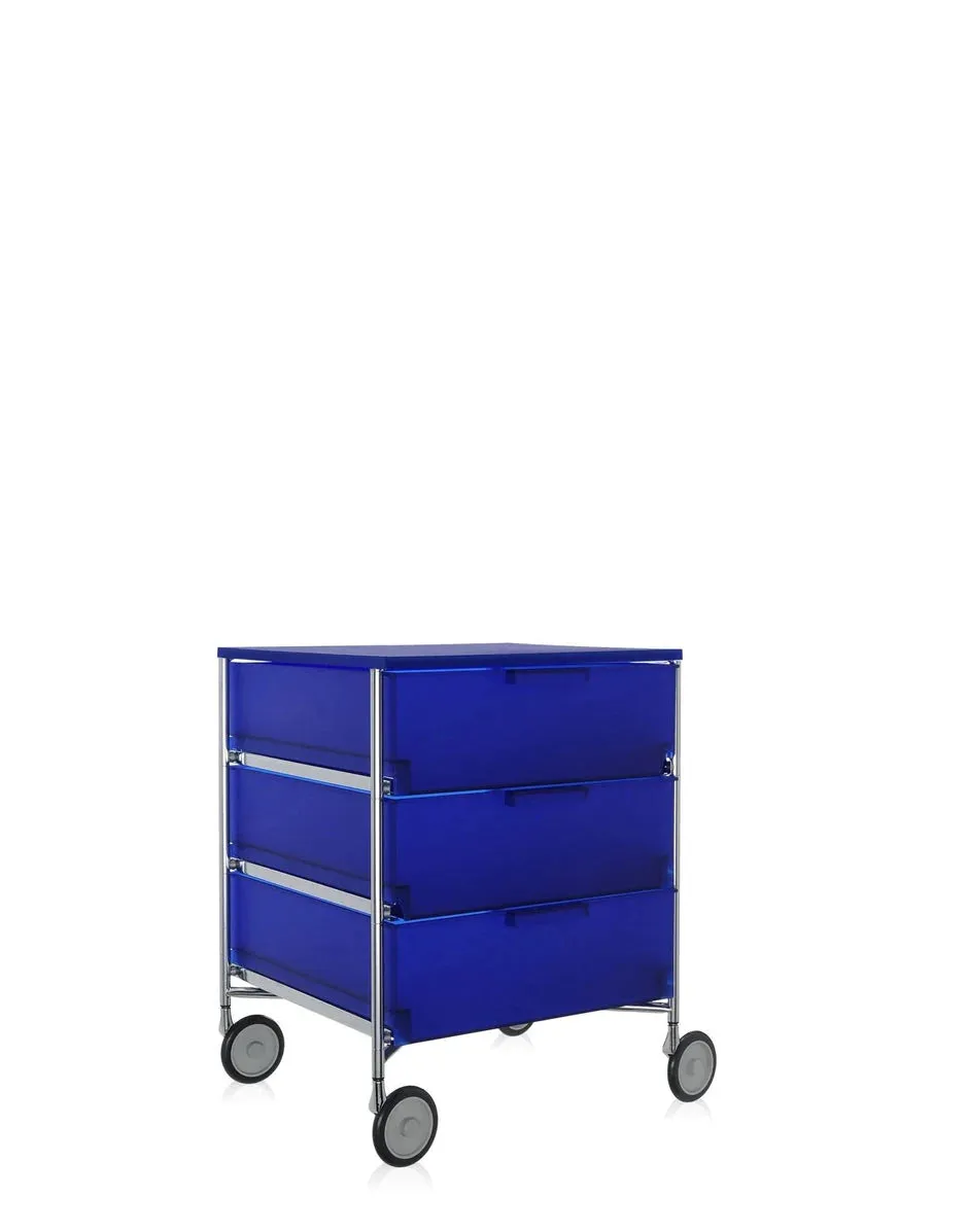 Kartell Mobil 3 Drawer With Wheels, Cobalt Blue