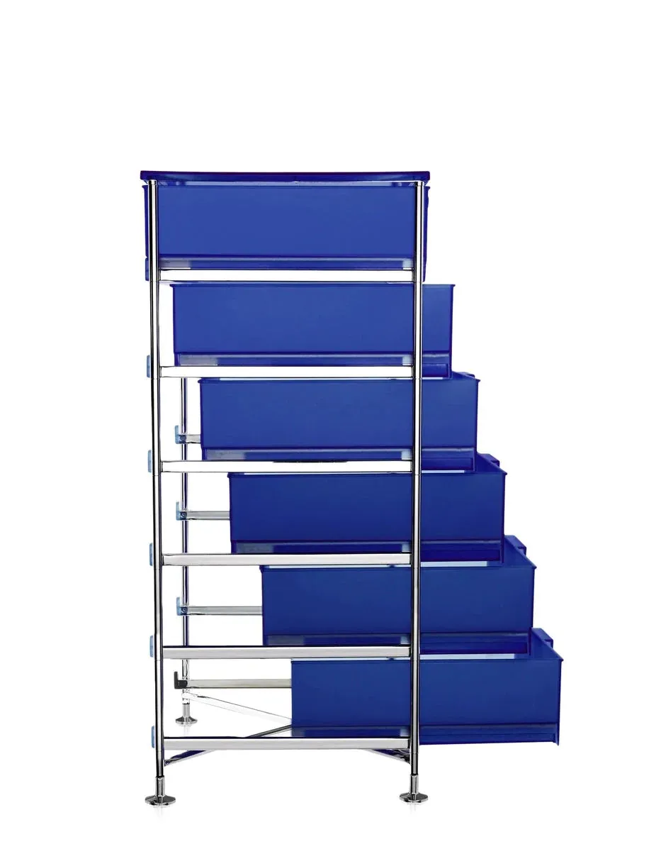 Kartell Mobil 6 Drawer With Feet, Cobalt Blue