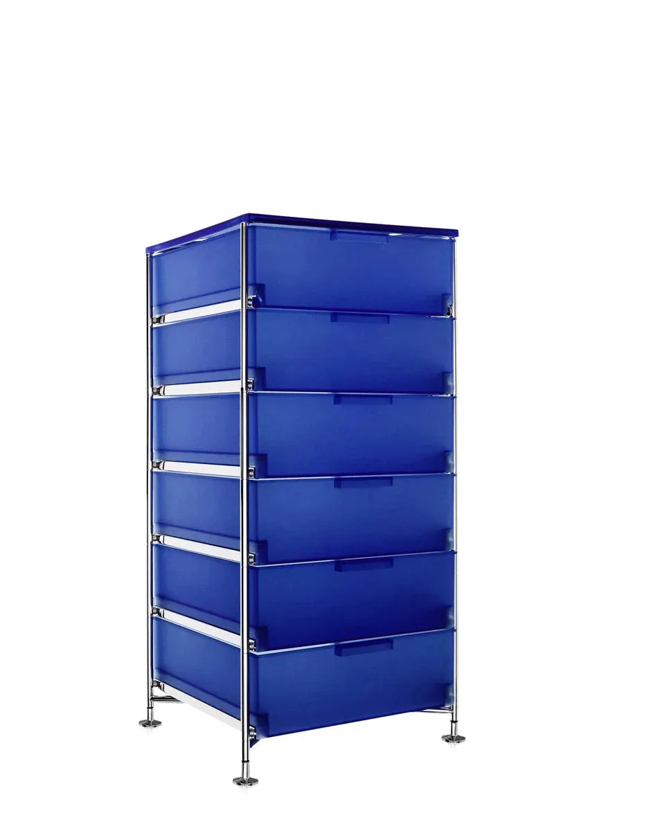 Kartell Mobil 6 Drawer With Feet, Cobalt Blue