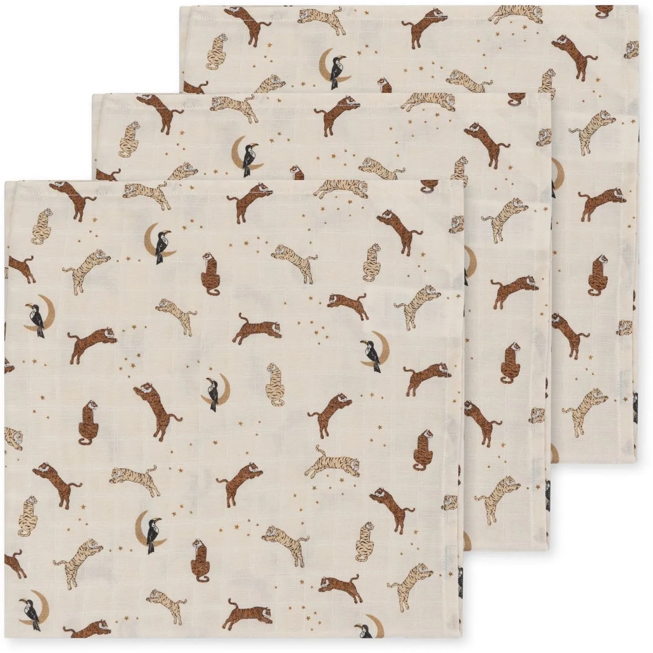 Konges Sløjd 3-Pack Muslin Cloths GOTS Roar