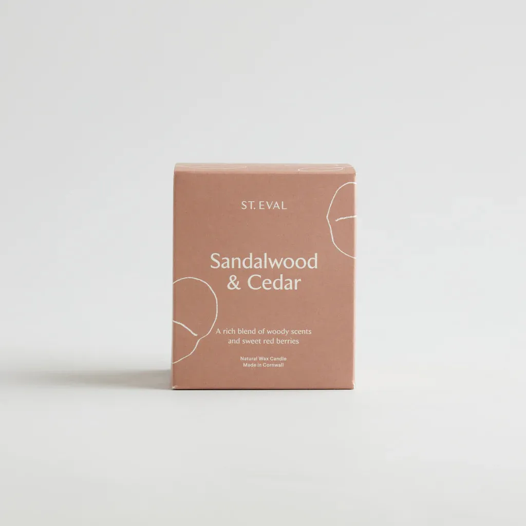 Lamorna Glass Candle - Sandalwood & Cedar