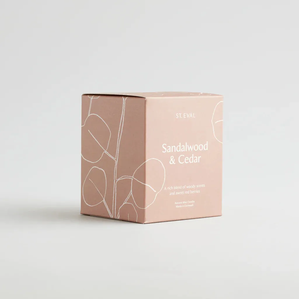 Lamorna Glass Candle - Sandalwood & Cedar