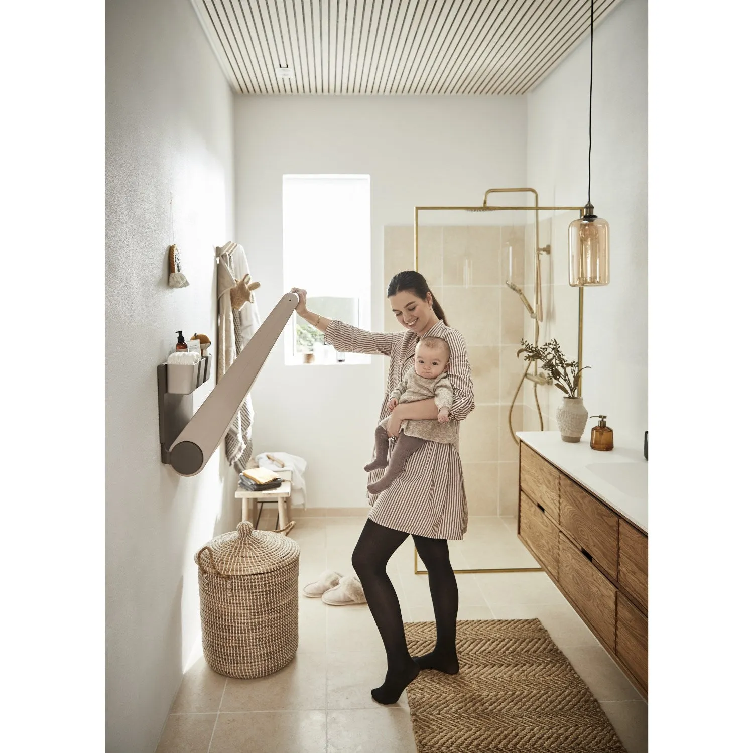 Leander Wally Wall Mounted Changing Table Pad Cappuccino