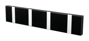 Loca Knax Horizontal Coat Rack 4 Hooks, Black/Grey