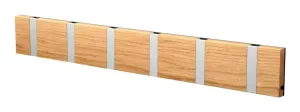 Loca Knax Horizontal Coat Rack 6 Hooks, Oak Oiled/Grey