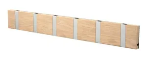 Loca Knax Horizontal Coat Rack 6 Hooks, Oak Untreated/Grey
