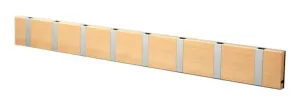 Loca Knax Horizontal Coat Rack 8 Hooks, Beech Untreated/Grey