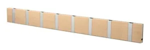 Loca Knax Horizontal Coat Rack 8 Hooks, Oak Untreated/Grey