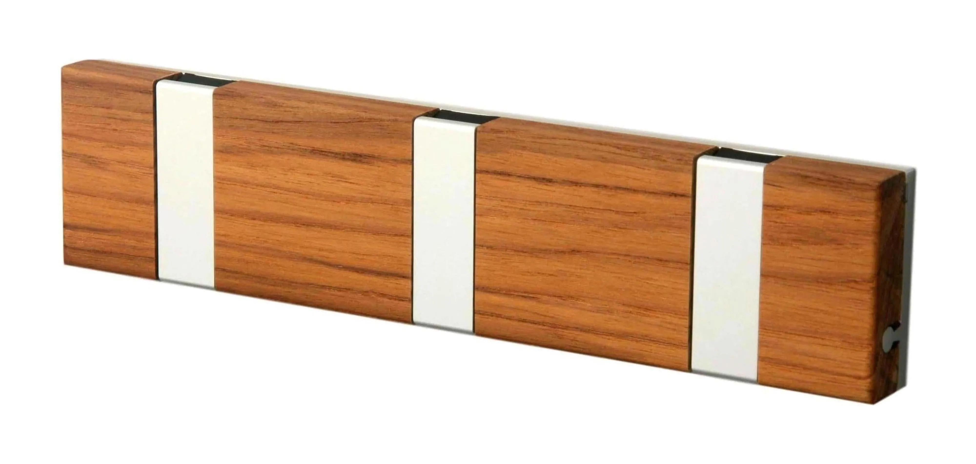 Loca Knax Lite Horizontal Coat Rack 3 Hooks, Teak Oiled/Grey