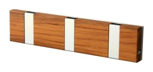 Loca Knax Lite Horizontal Coat Rack 3 Hooks, Teak Oiled/Grey
