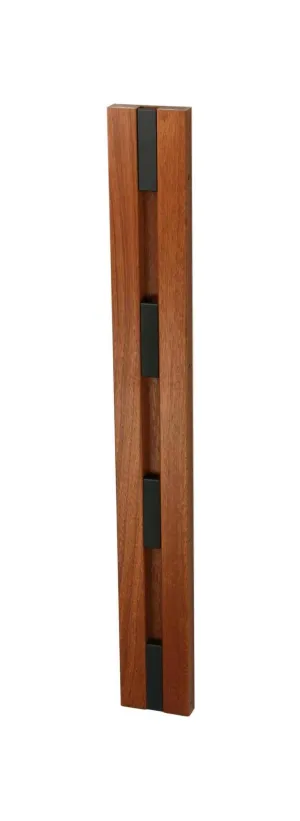 Loca Knax Vertical Coat Rack, Mahogany Lacquered/Black