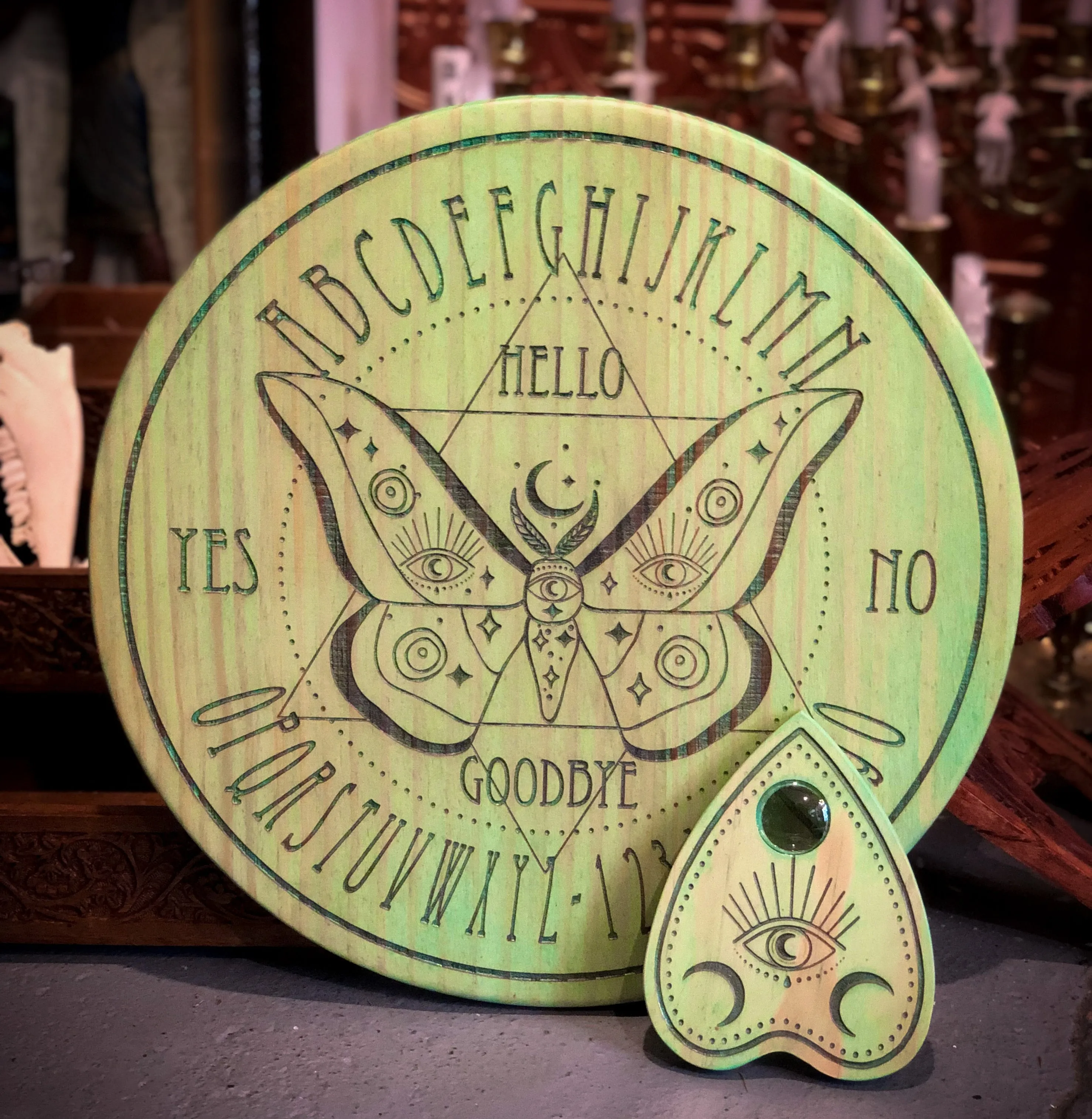 Luna Moth Spirit Board and Planchette Set