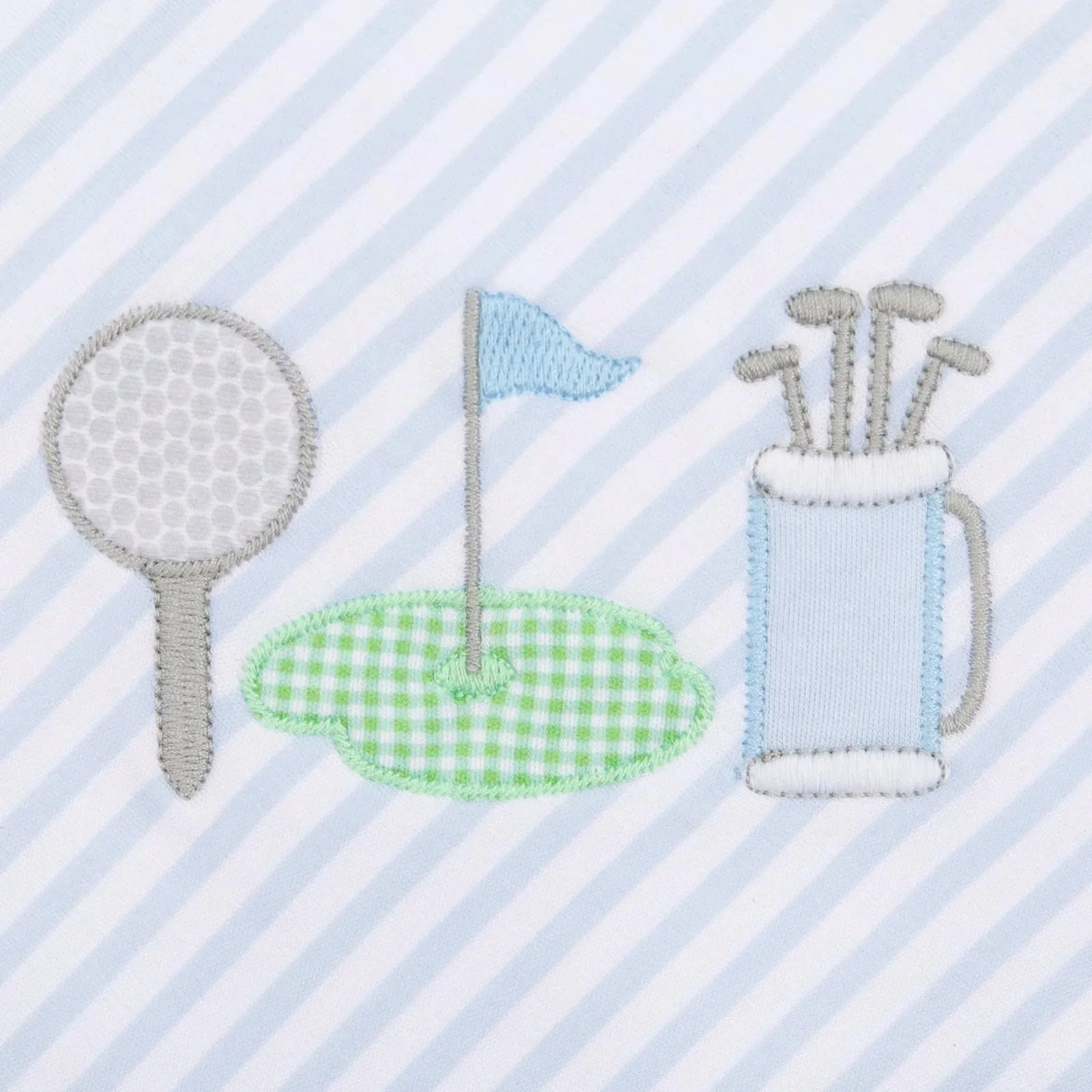 Magnolia Baby Putting Green Applique Collared Short Playsuit