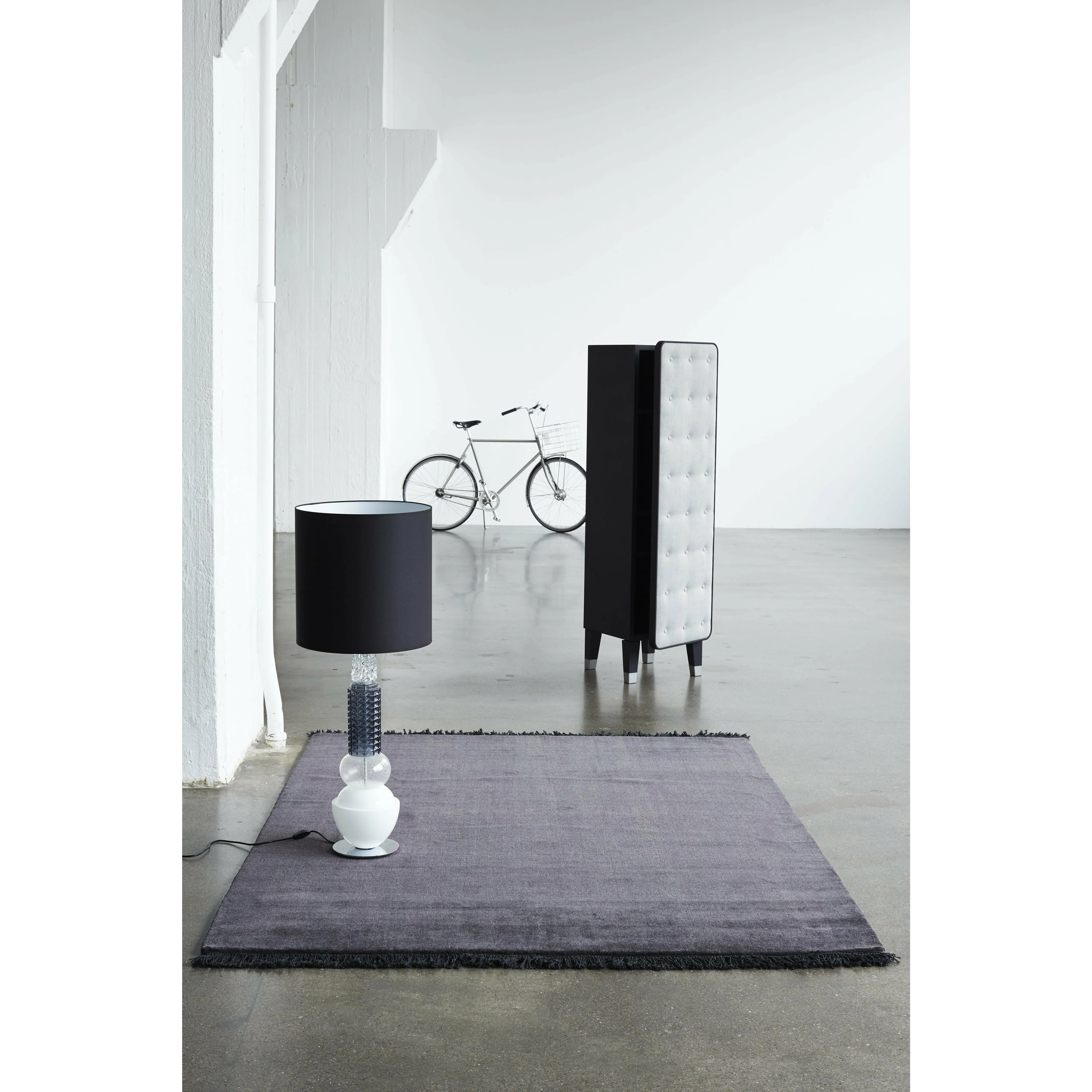 Massimo Earth Bamboo Rug Charcoal Without Fringes, 170x240 Cm