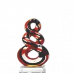 MINI RED BLACK INFINITY GLASS FIGURINE