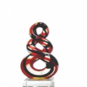 MINI RED BLACK INFINITY GLASS FIGURINE