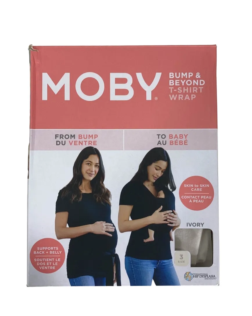 Moby Bump & Beyond T-Shirt Wrap Baby Carrier, Ivory, Size 3