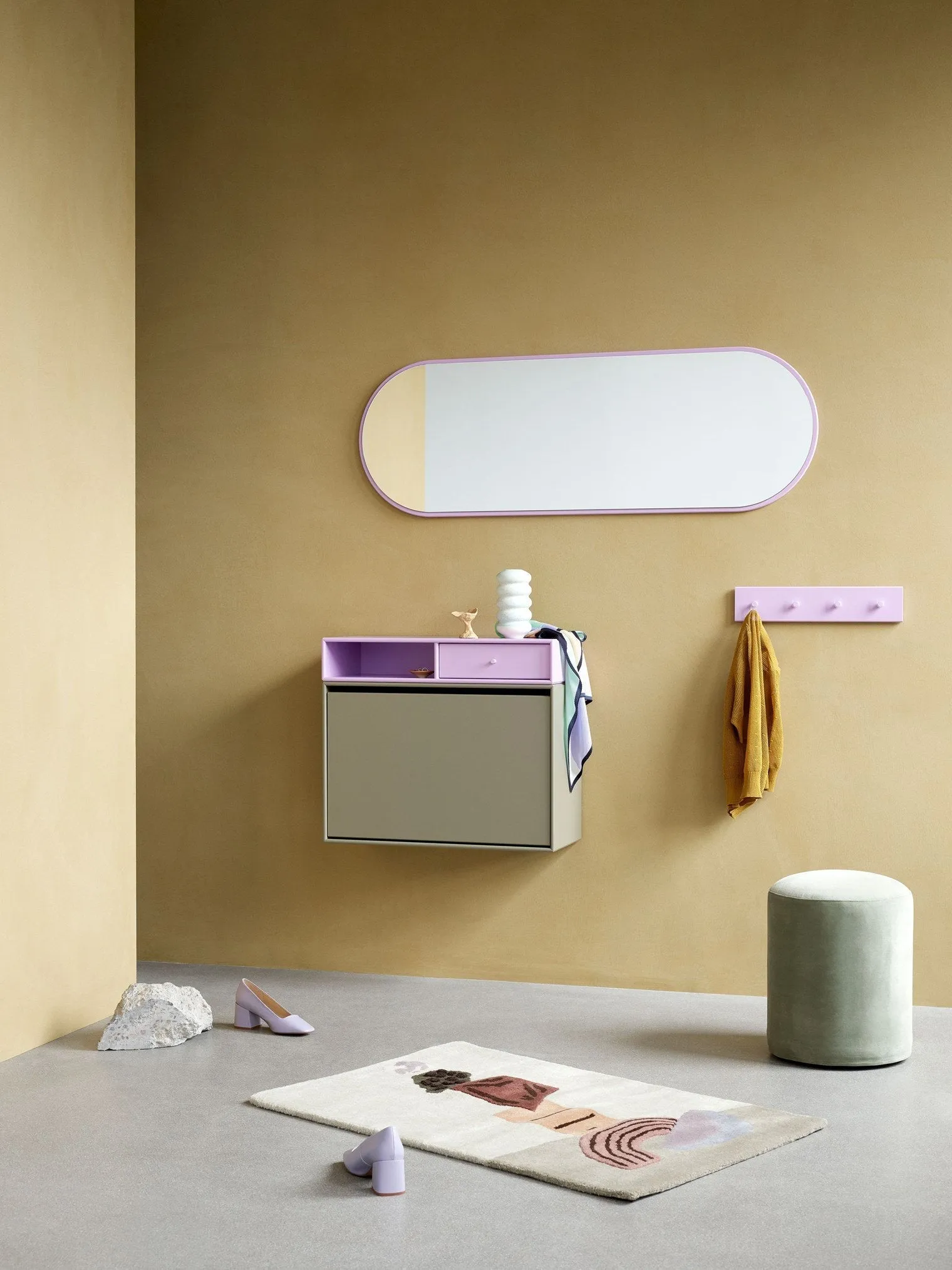 Montana Colour Frame Mirror, Rhubarb Red